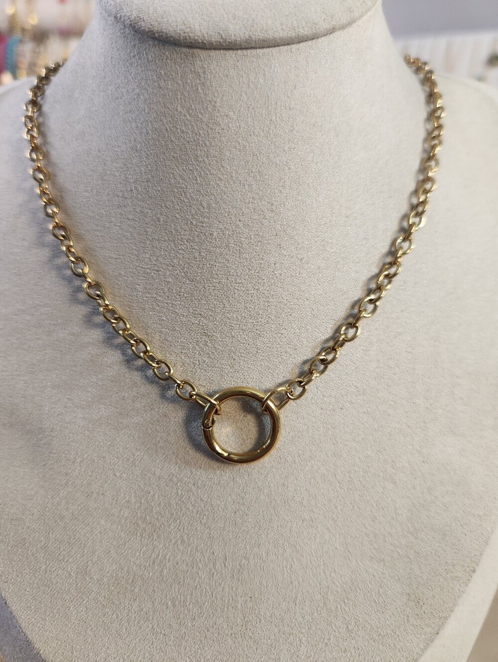 Stainless Steel Charm Holder Necklace